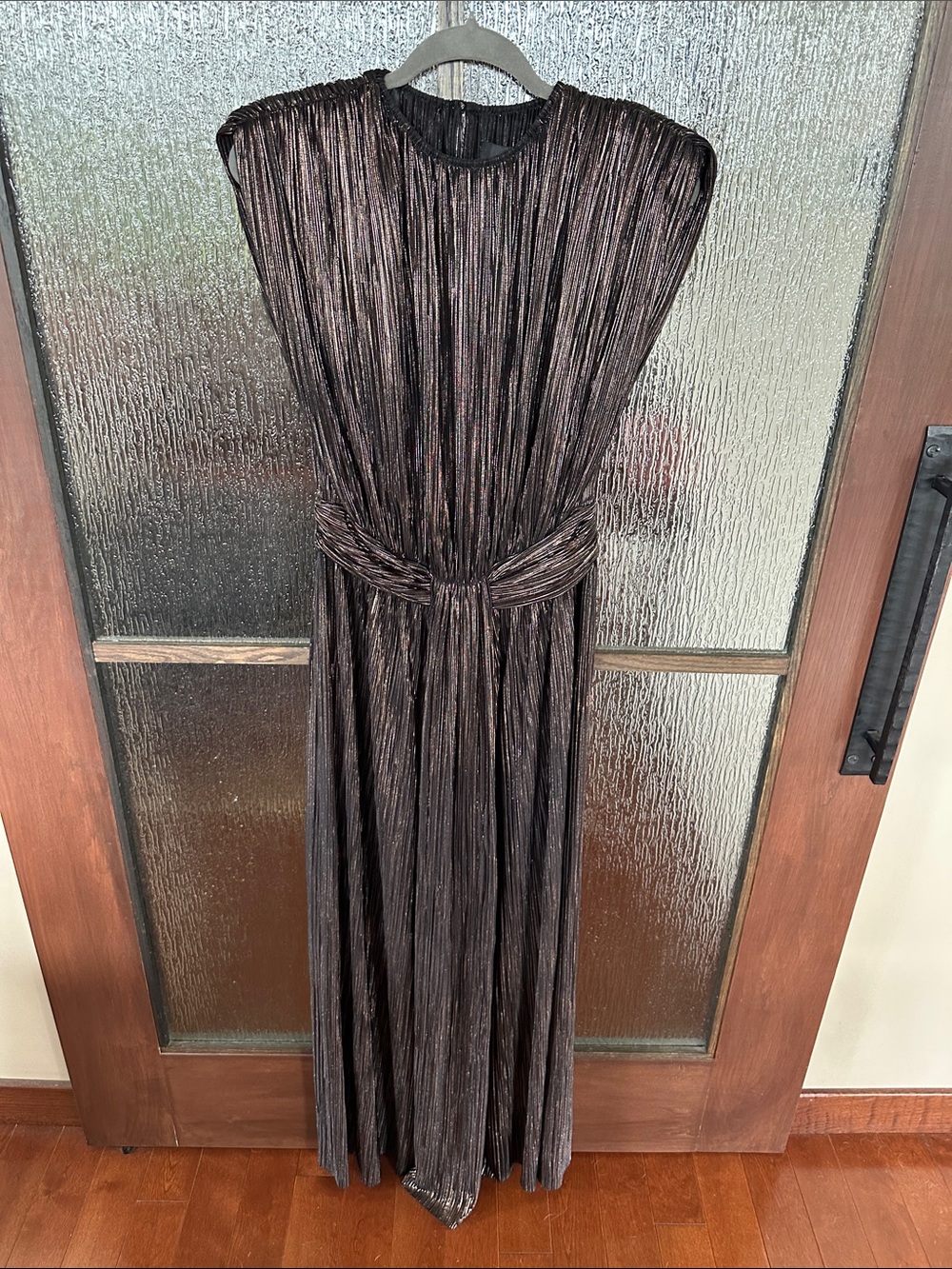 Sabina Musayev Sivian Dress
Metallic Brown Pleated Evening Gown size Large. - Picture 8 of 12